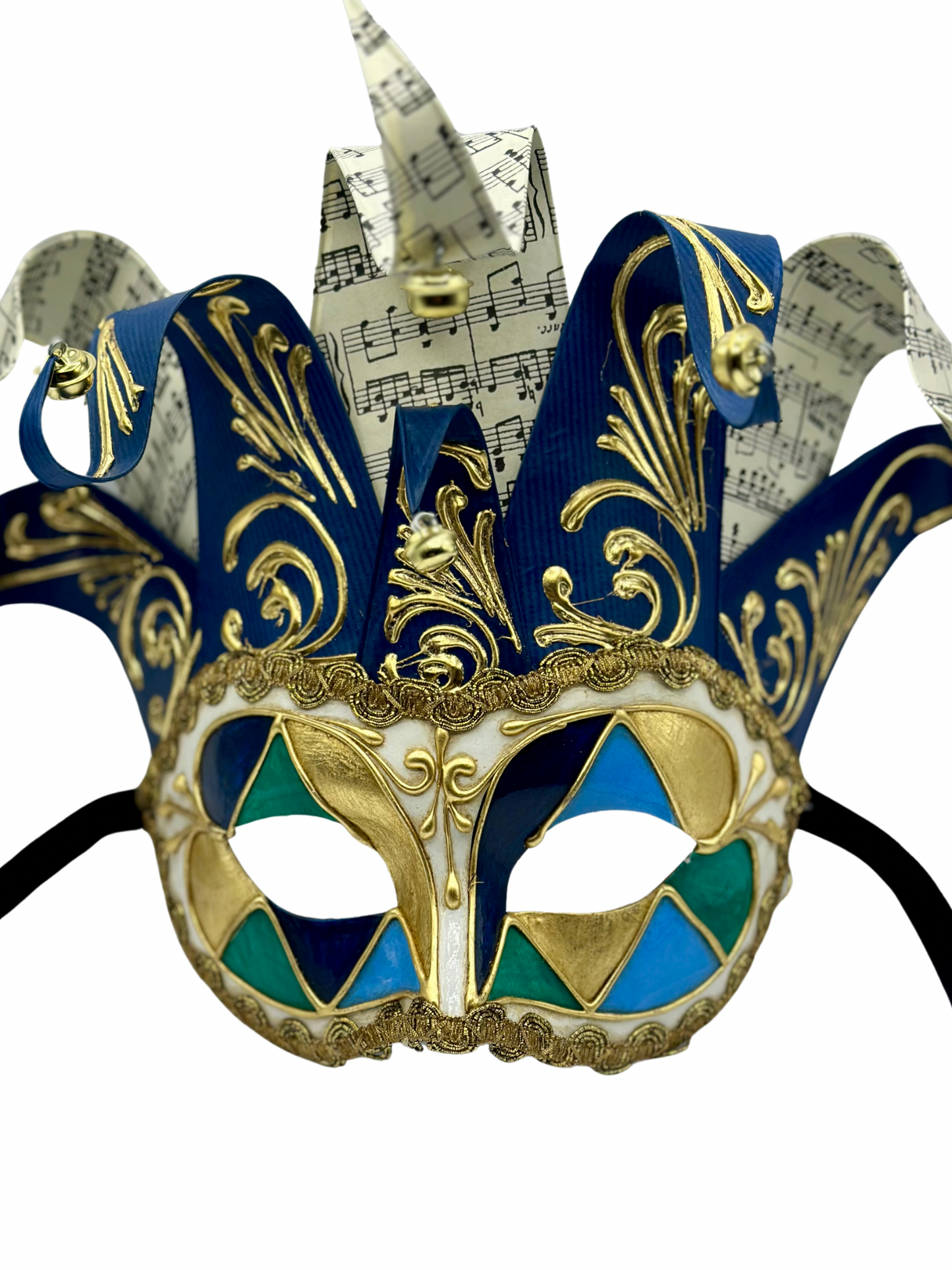 Venetian mask Jolly in blue - Masqeurade mask for men