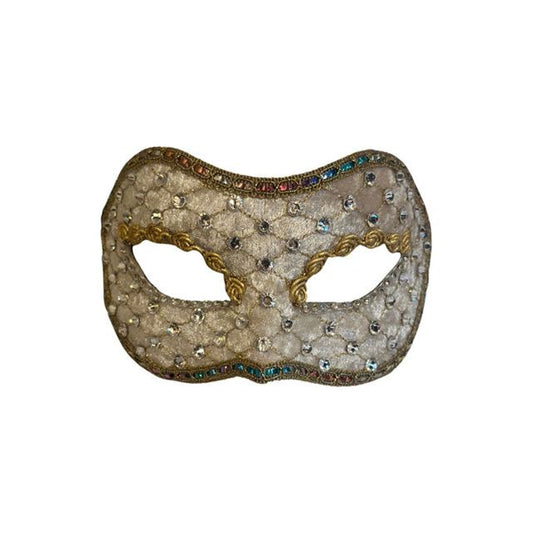 Crème-witfluweel gala masker